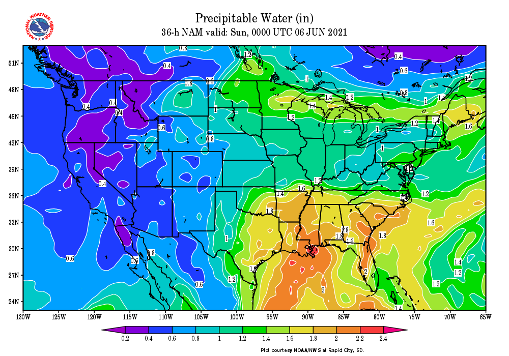 36-Hour Precipitable Water